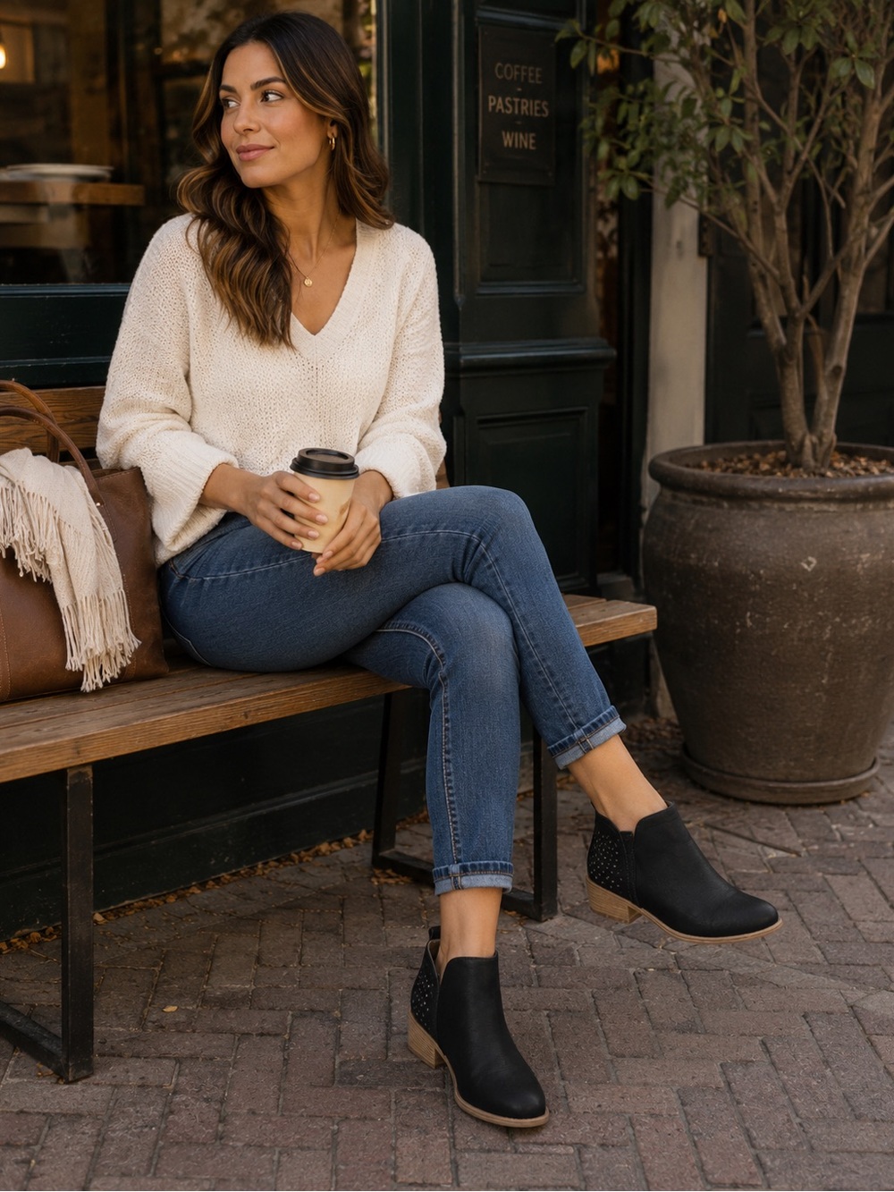 Vepose Black Ankle Heeled Boots